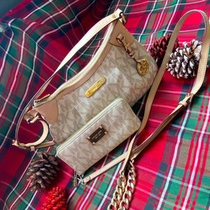 MICHAEL KORS logo crossbody bag & wristlet